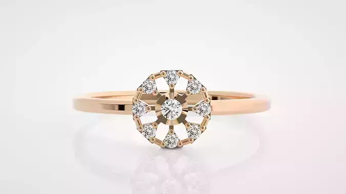 Flower Ultra Light wt minimalist diamond ring 3dm stl renders 3D print model