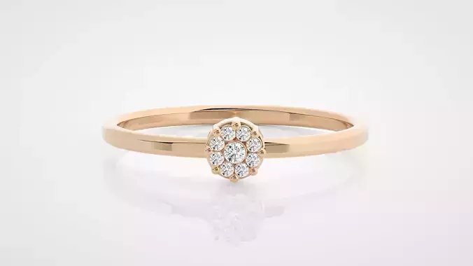 Flower Ultra Light wt minimalist diamond ring 3dm stl renders