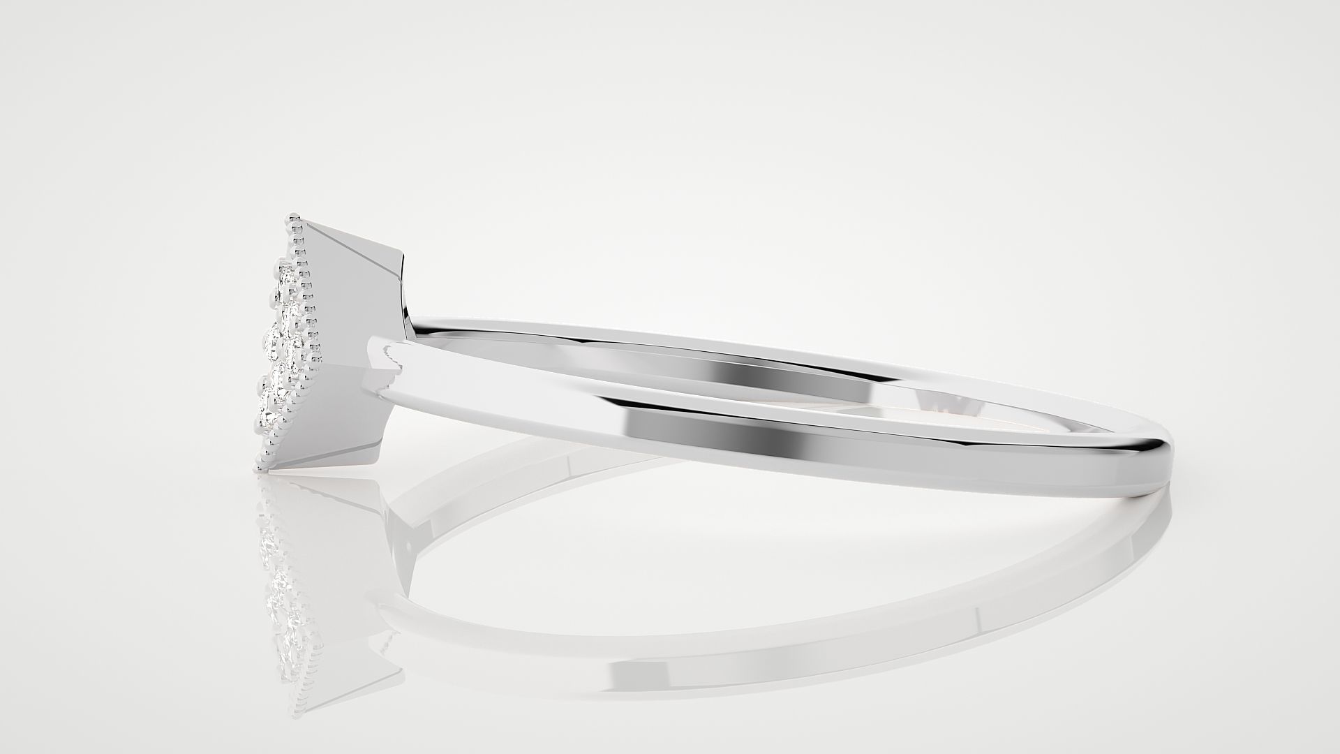 Diamond Head Ultra Light wt minimalist diamond ring 3dm stl 3D print model_6