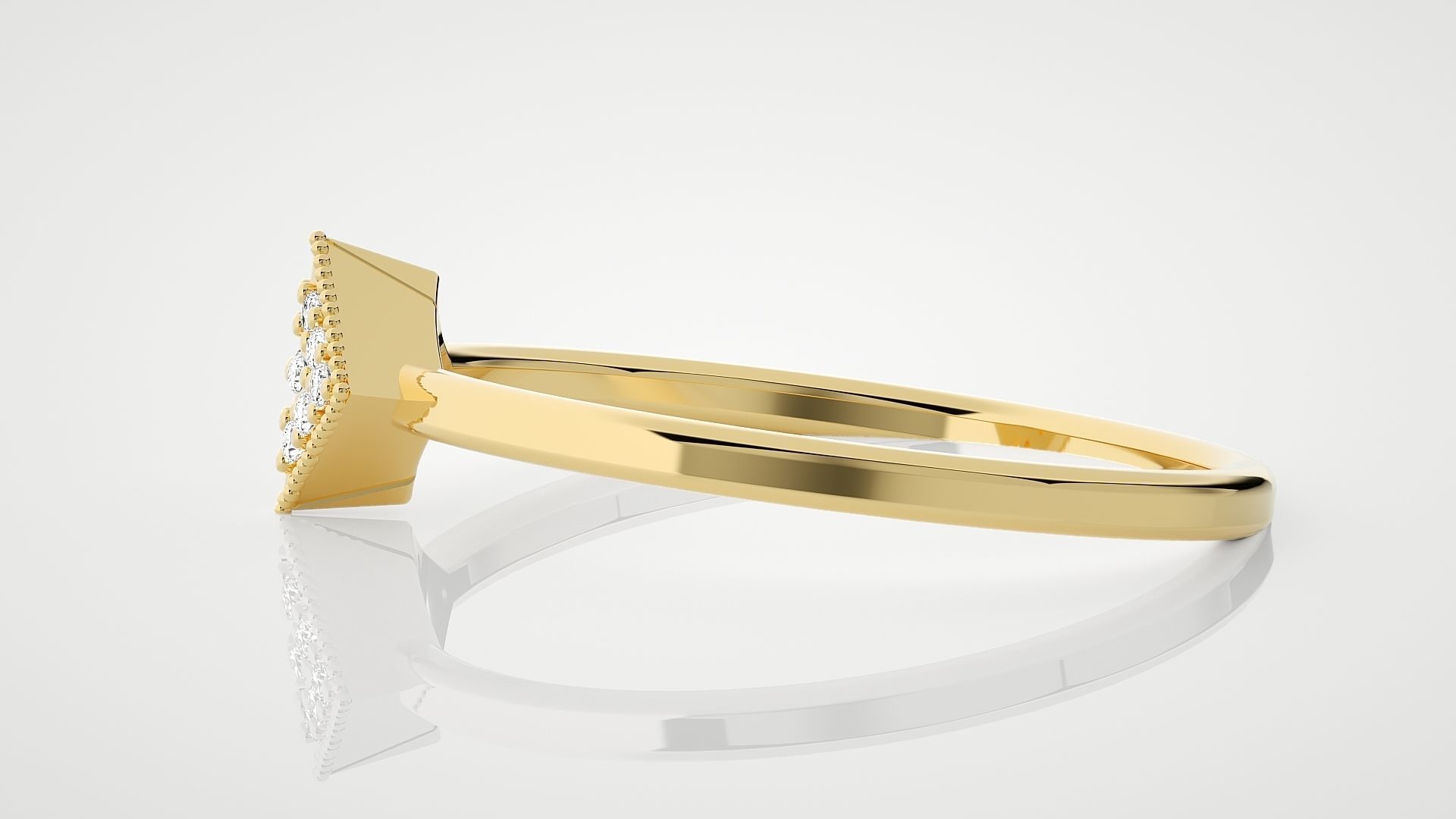 Diamond Head Ultra Light wt minimalist diamond ring 3dm stl 3D print model_9