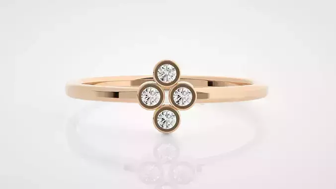 4 Diamond Season Ultra Light wt minimalist ring 3dm stl renders 3D print model