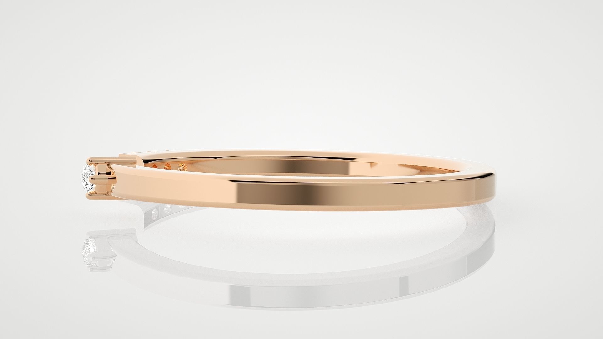 Ultra Light wt minimalist diamond band ring 3dm stl renders 3D print model_2