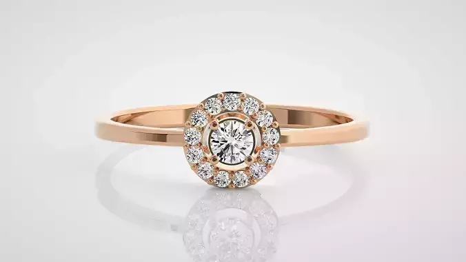 Solitaire Ultra Light wt minimalist diamond ring 3dm stl renders