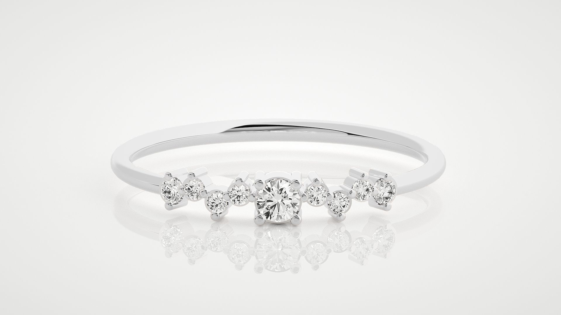 Ultra Light wt minimalist diamond ring 3dm stl renders details 3D print model_3