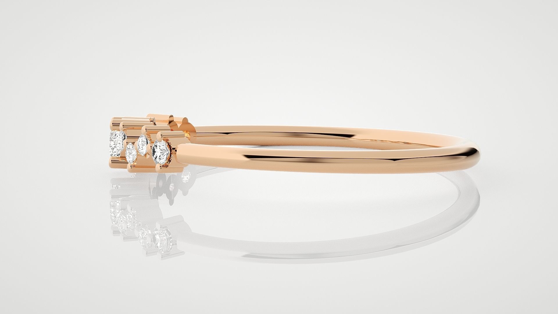 Ultra Light wt minimalist diamond ring 3dm stl renders details 3D print model_2