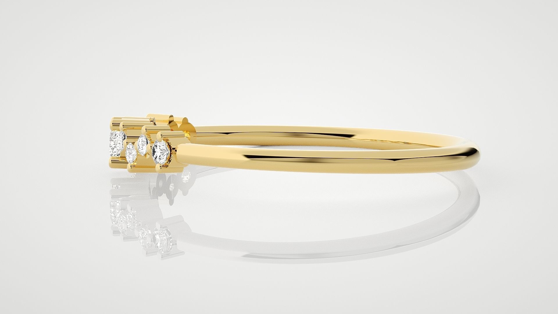 Ultra Light wt minimalist diamond ring 3dm stl renders details 3D print model_9