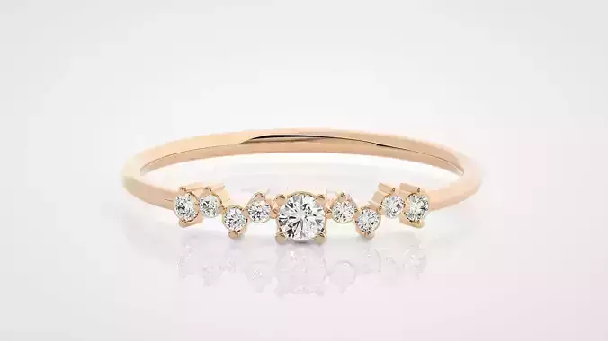 Ultra Light wt minimalist diamond ring 3dm stl renders details