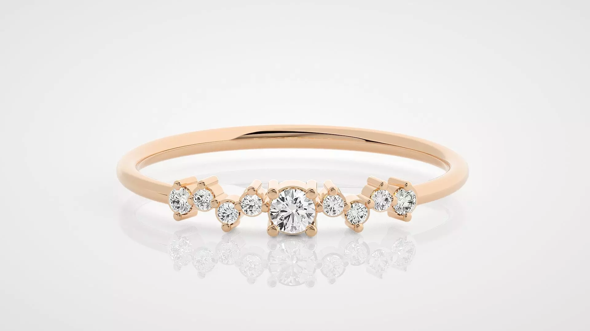 Ultra Light wt minimalist diamond ring 3dm stl renders details 3D print model_0