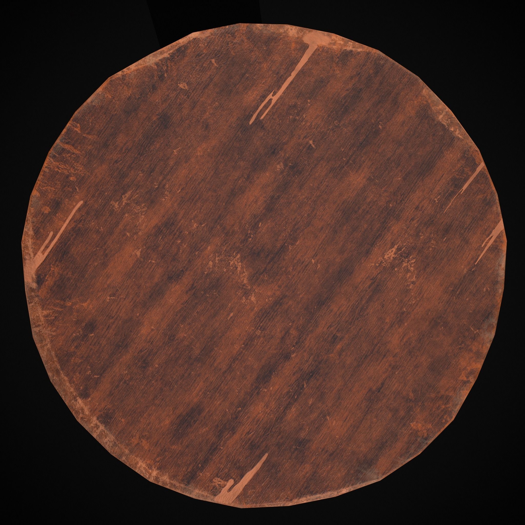 Round Worn Medieval Table Low-poly 3D model_3