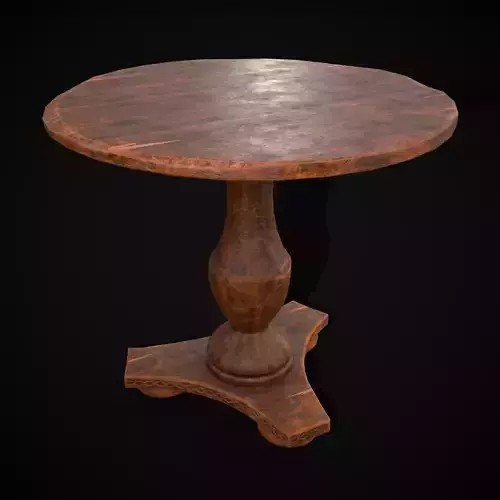 Round Worn Medieval Table Low-poly 3D model