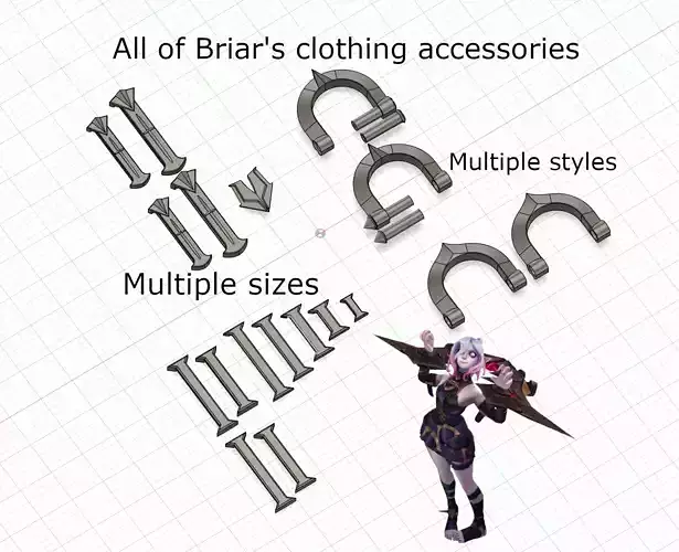 Briar Clothing Accessories League of Legends 3D print model Briar Clothing Accessories League of Legends 3D print model