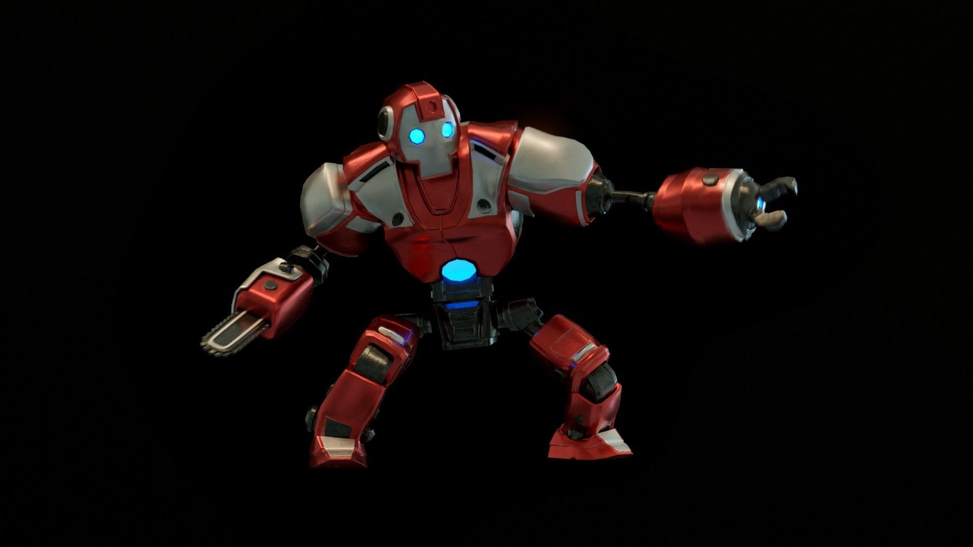 War robot Low-poly 3D model_3