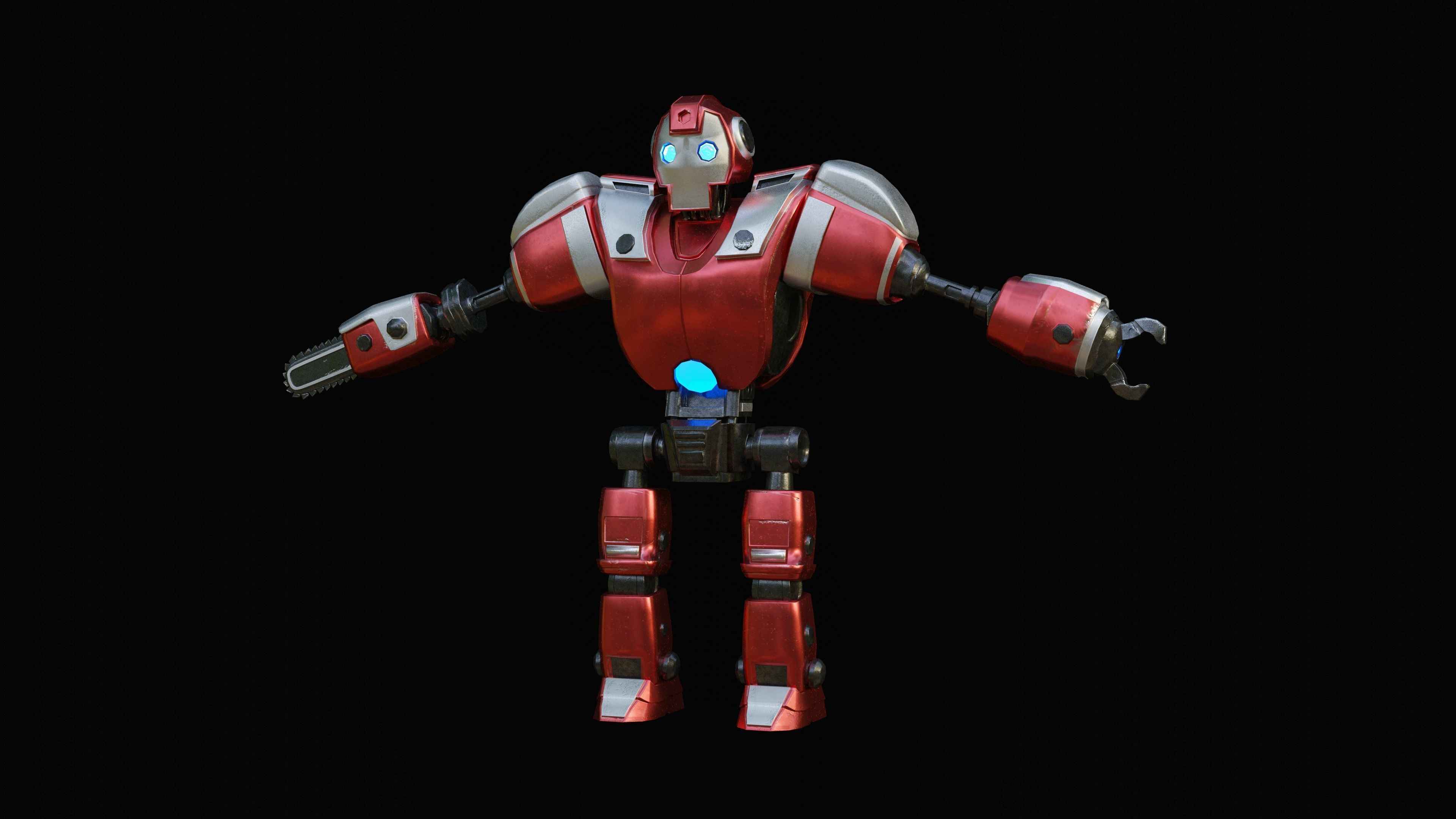 War robot Low-poly 3D model_1
