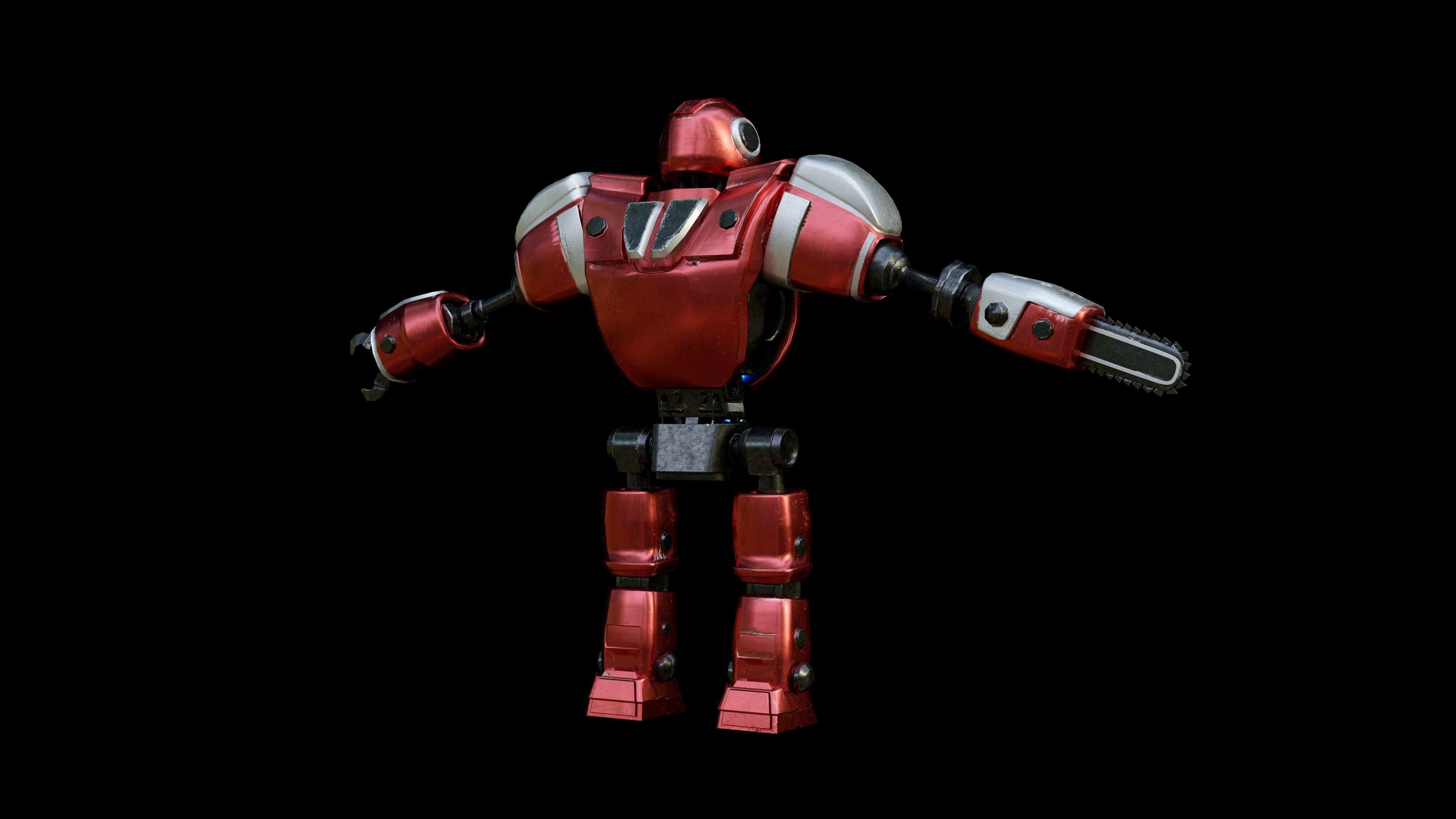 War robot Low-poly 3D model_2
