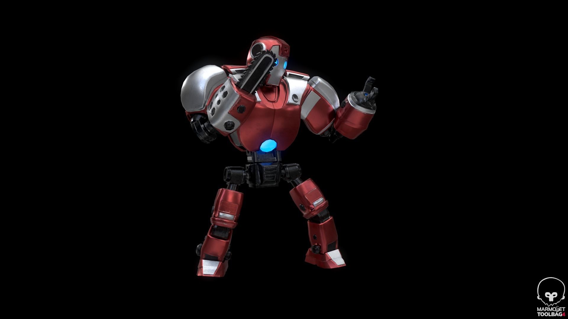 War robot Low-poly 3D model_6