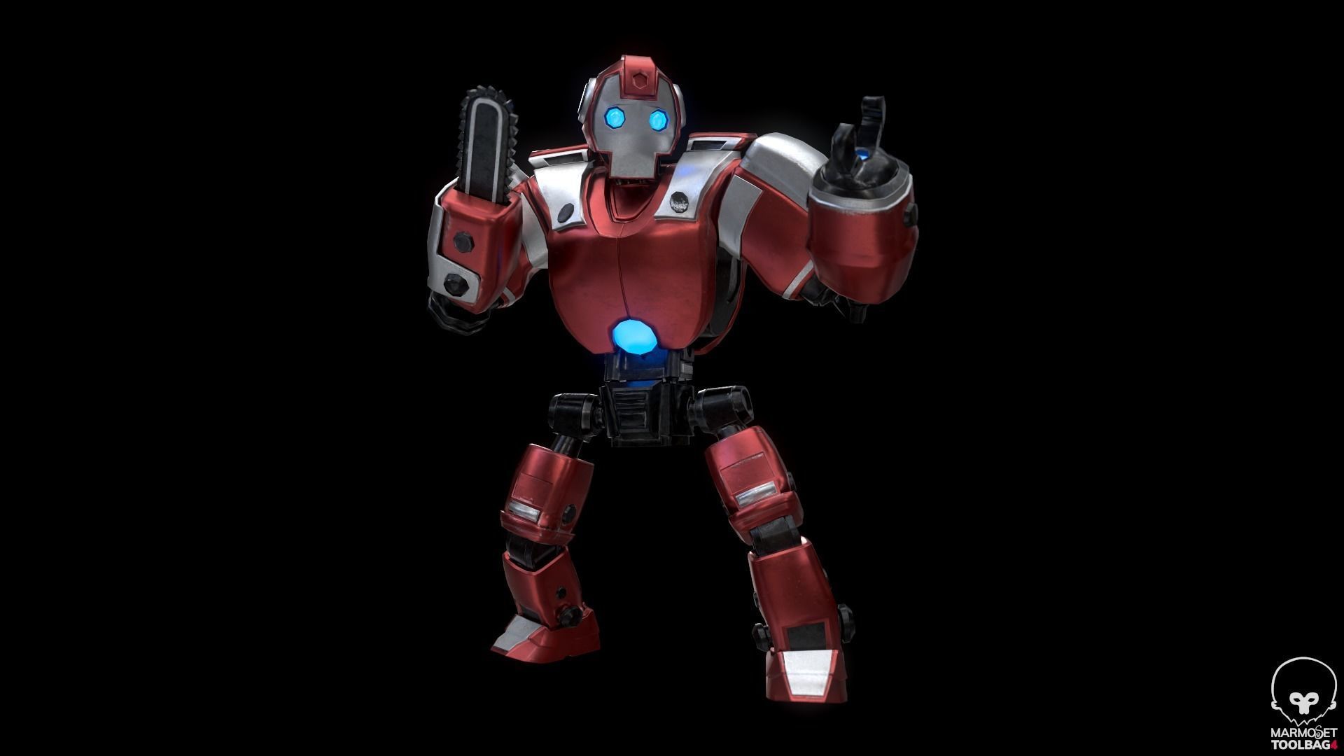 War robot Low-poly 3D model_5