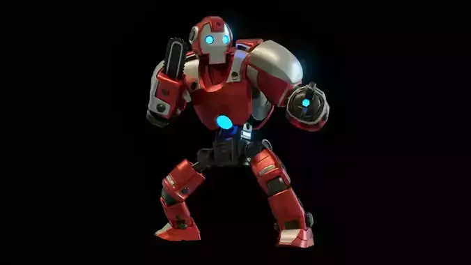 War robot Low-poly 3D model