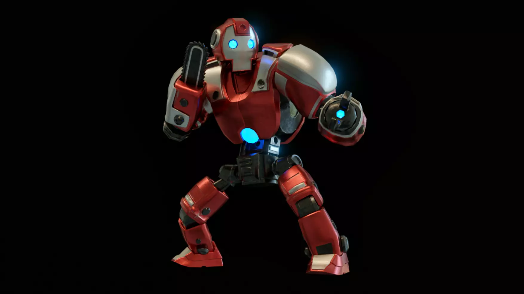 War robot Low-poly 3D model_0