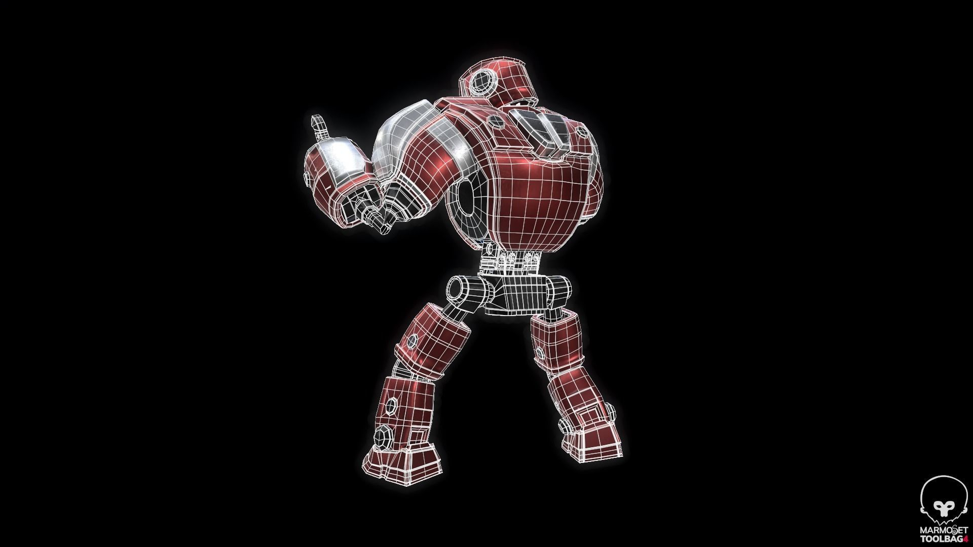 War robot Low-poly 3D model_8