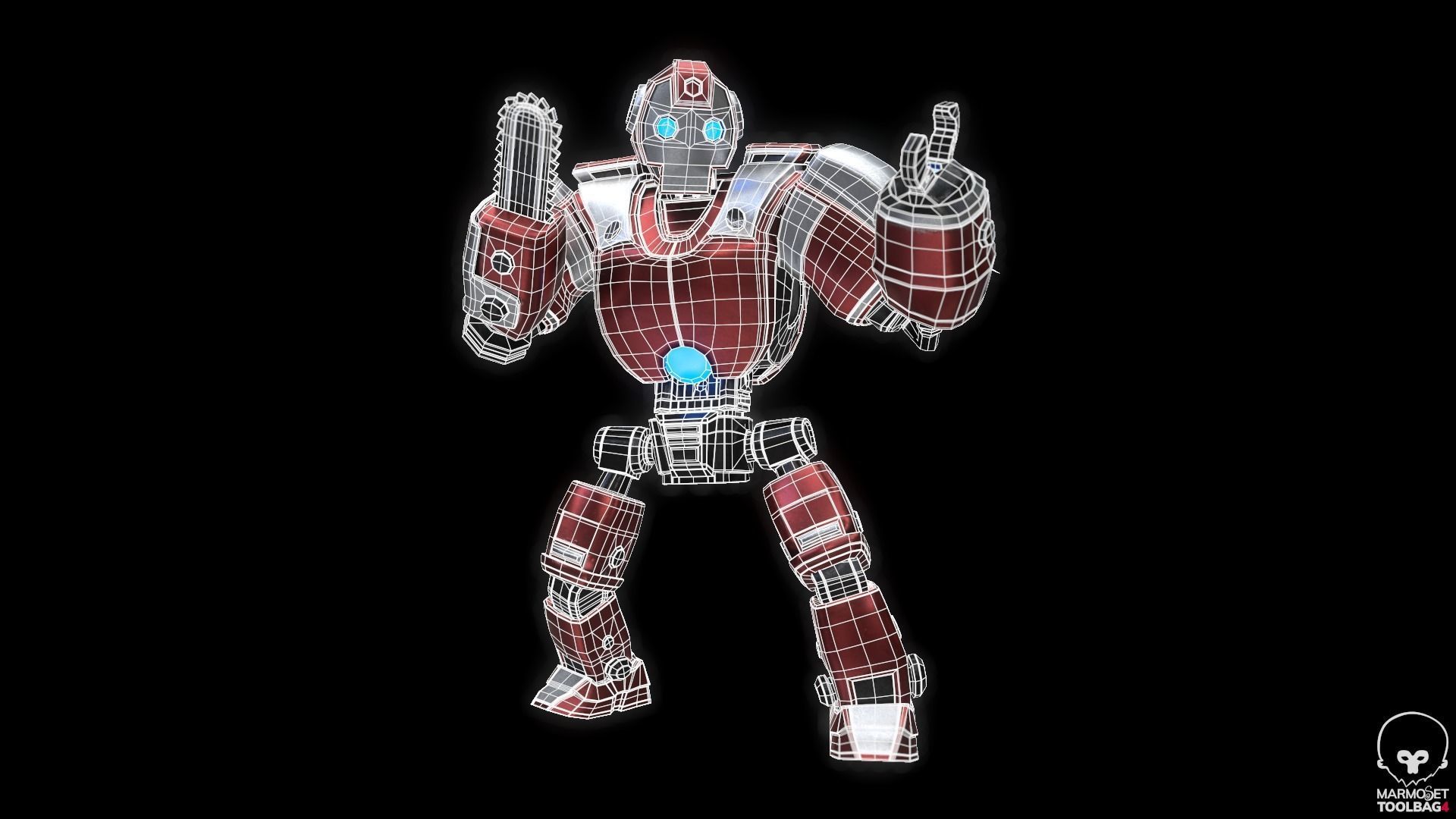 War robot Low-poly 3D model_7