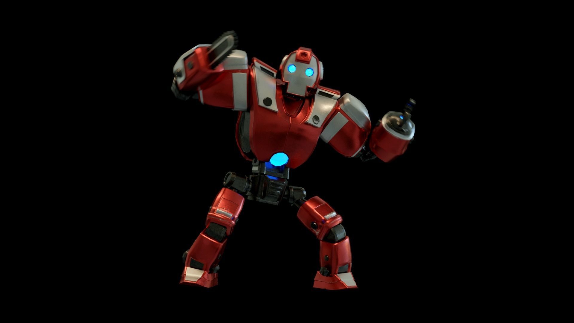 War robot Low-poly 3D model_4