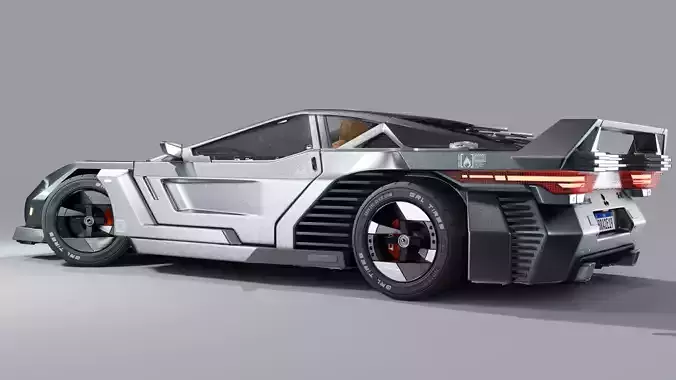 Car Cyberpunk fake brand GRL SATTO Low-poly 3D model