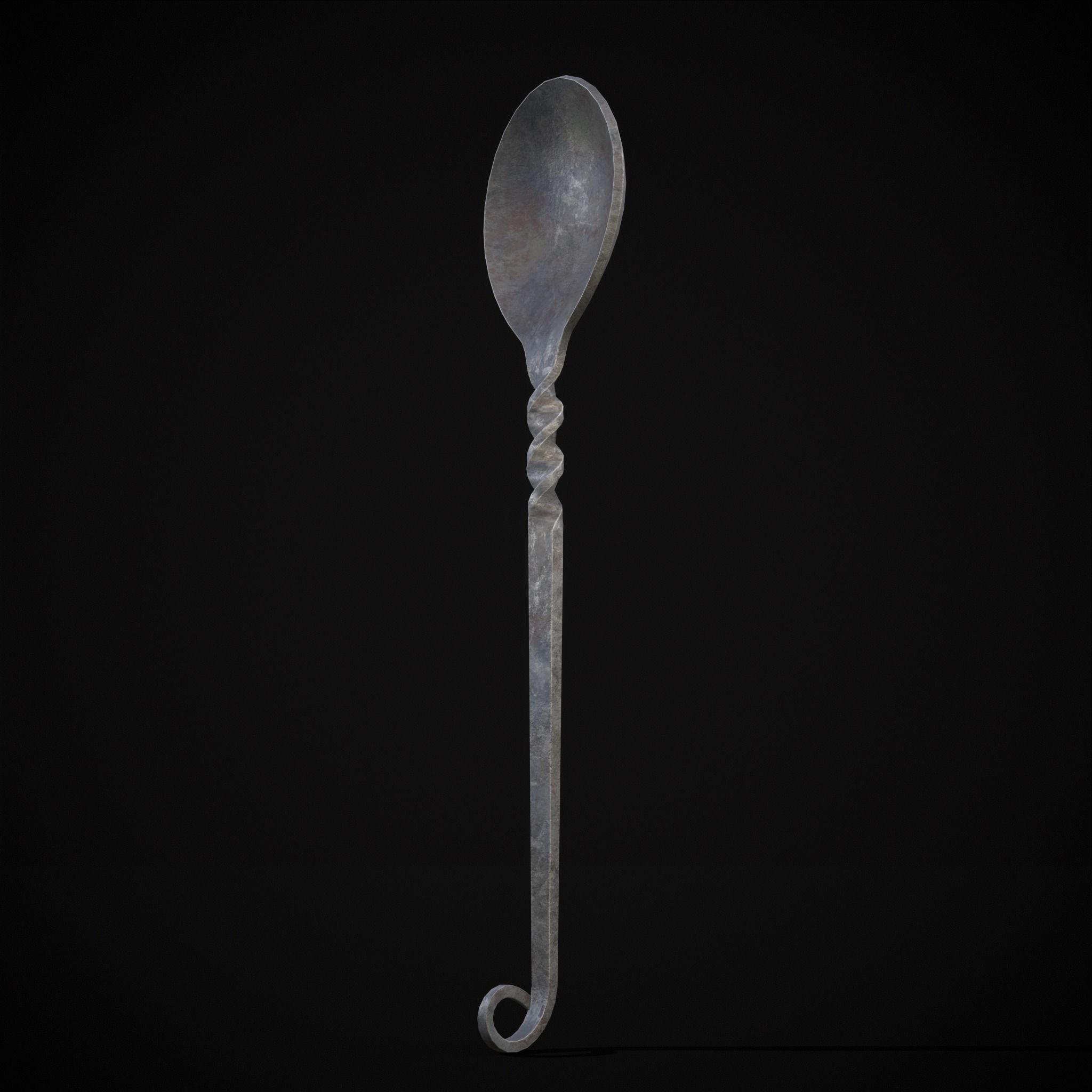Iron Utensils Set Low-poly 3D model_7
