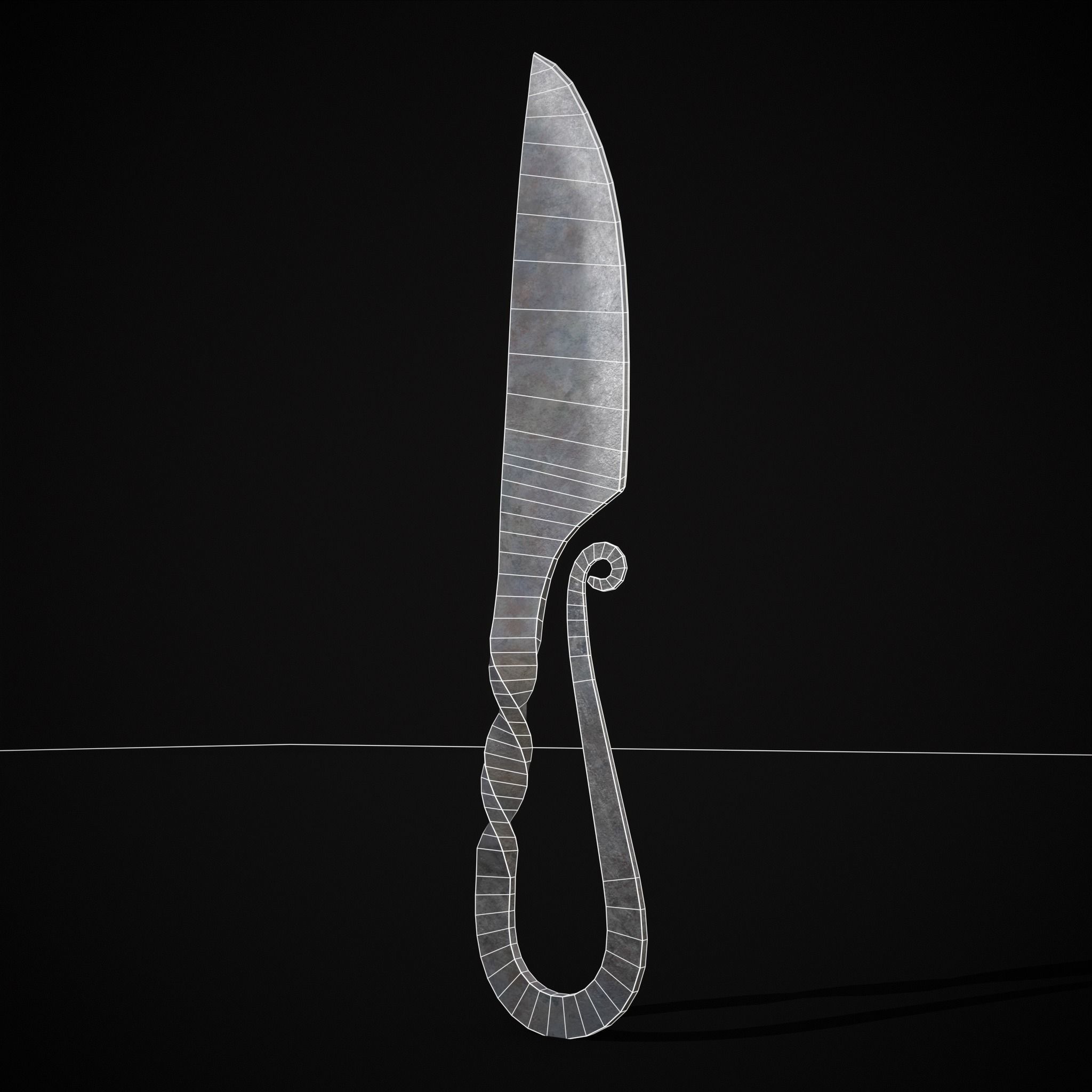 Iron Utensils Set Low-poly 3D model_16