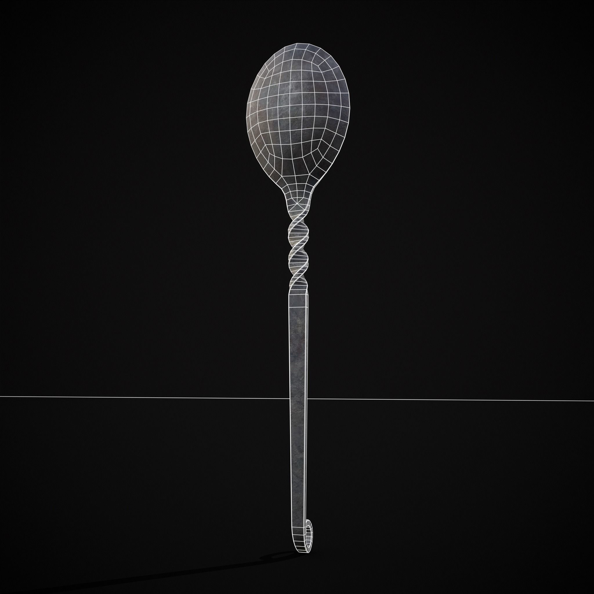 Iron Utensils Set Low-poly 3D model_10