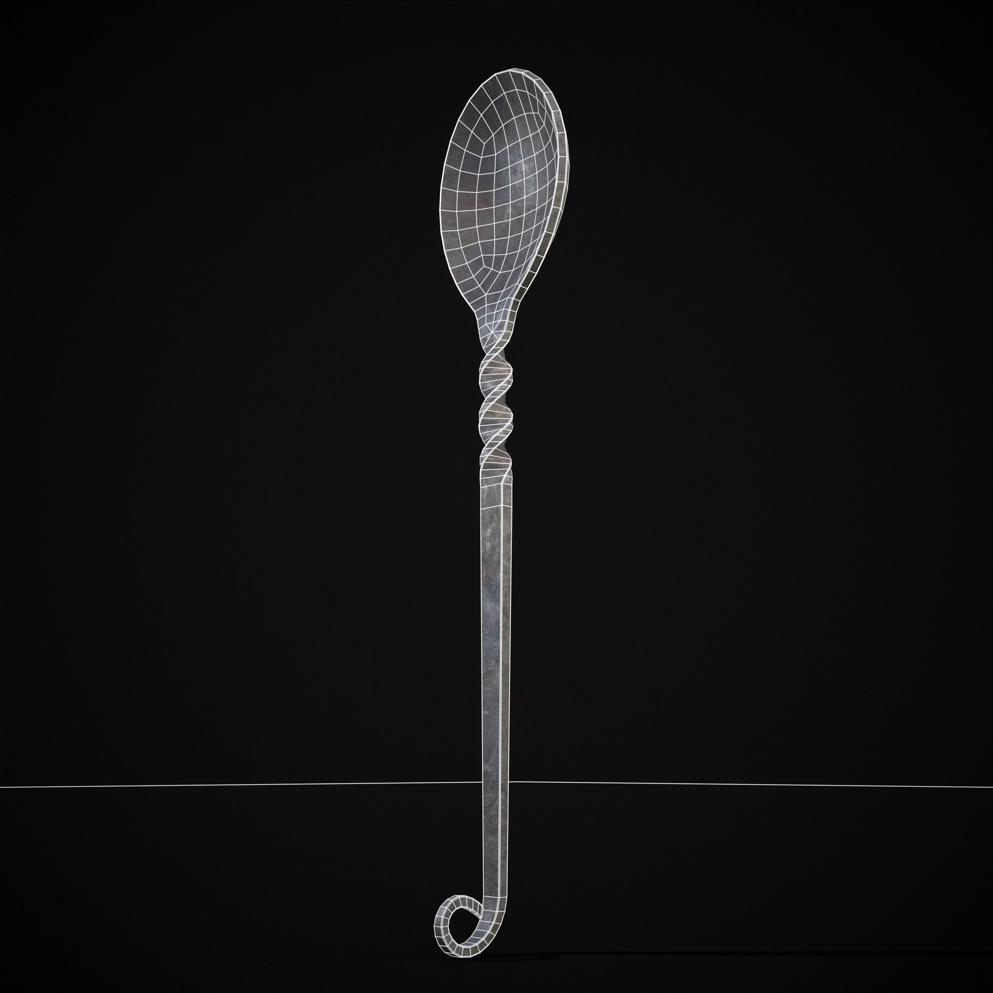 Iron Utensils Set Low-poly 3D model_8