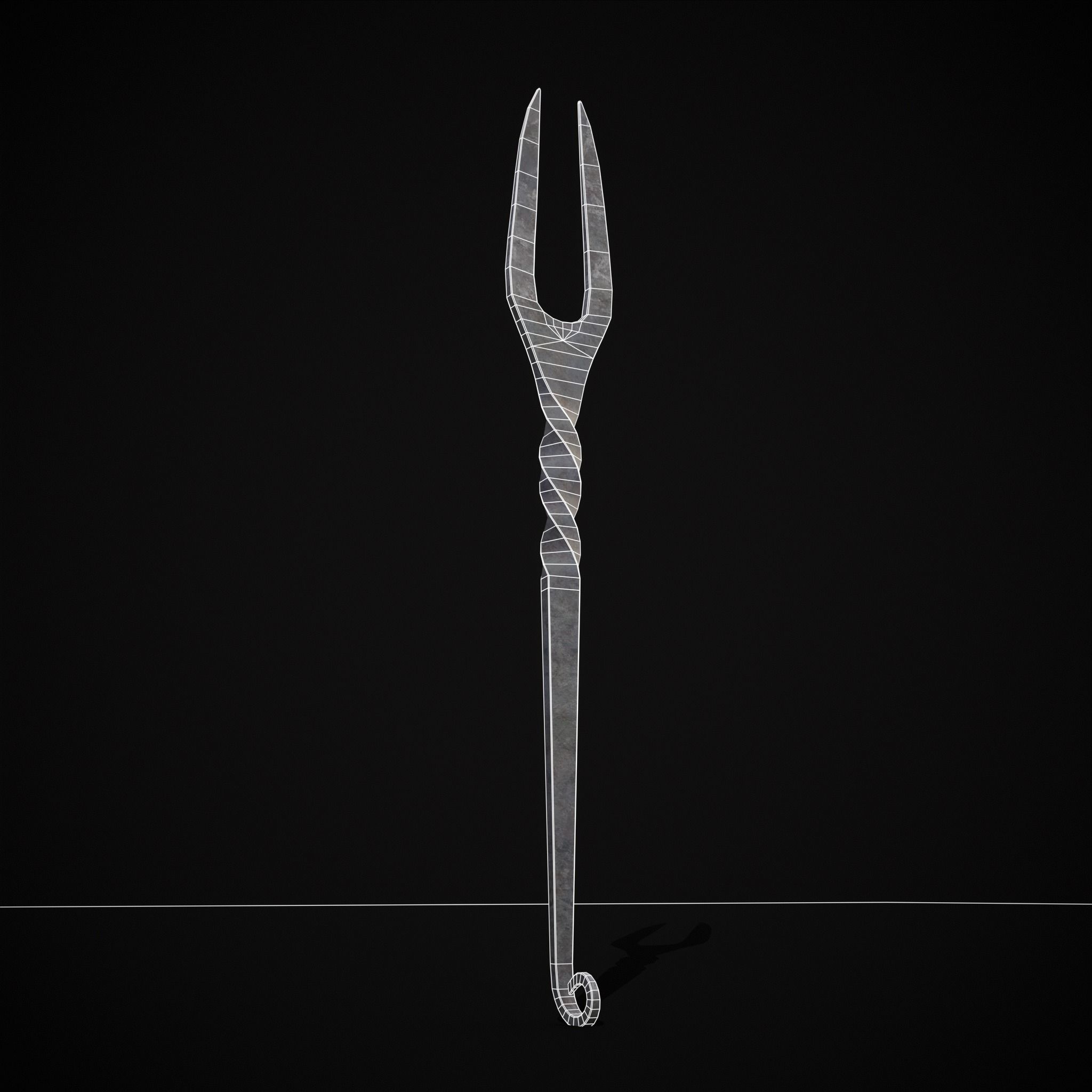 Iron Utensils Set Low-poly 3D model_12