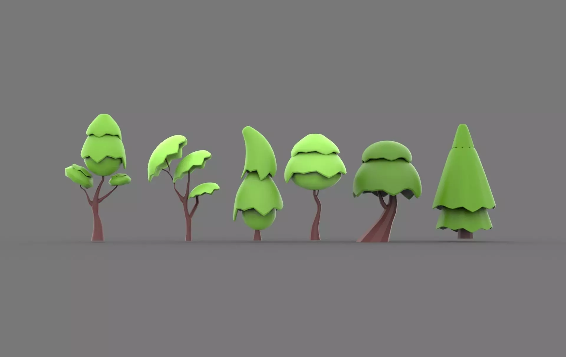 trees Low-poly 3D model