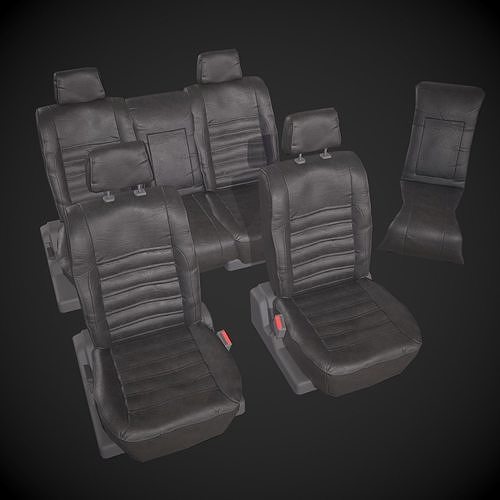 Modular Car Seats Set Low-poly 3D model