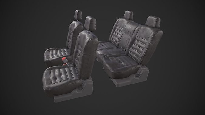 Modular Car Seats Set Low-poly 3D model 4