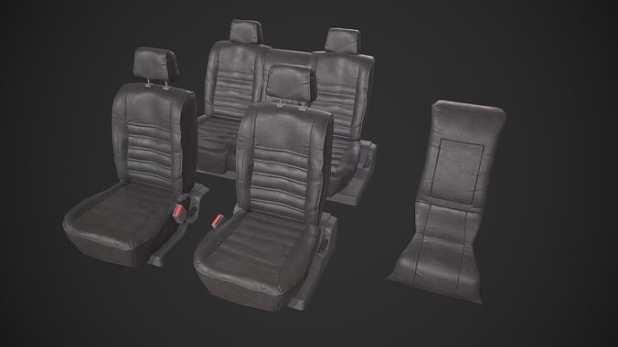 Modular Car Seats Set Low-poly 3D model 6