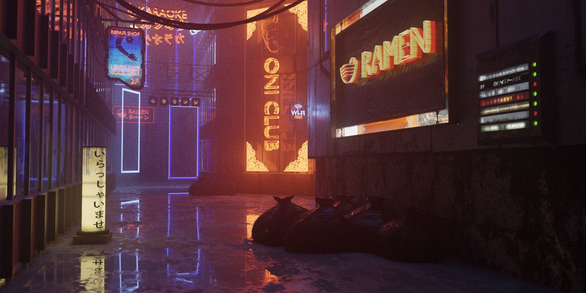 Neon SciFi Cyberpunk Signs 3D model_2