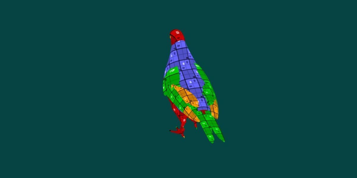 Lahore Pigeon Bird Low-poly 3D model_9