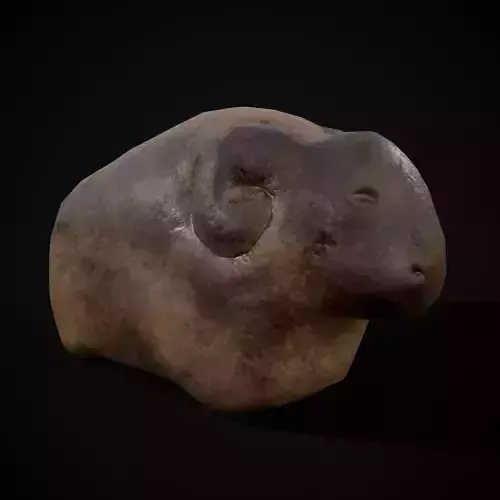 Medieval Stone Bull  Low-poly 3D model