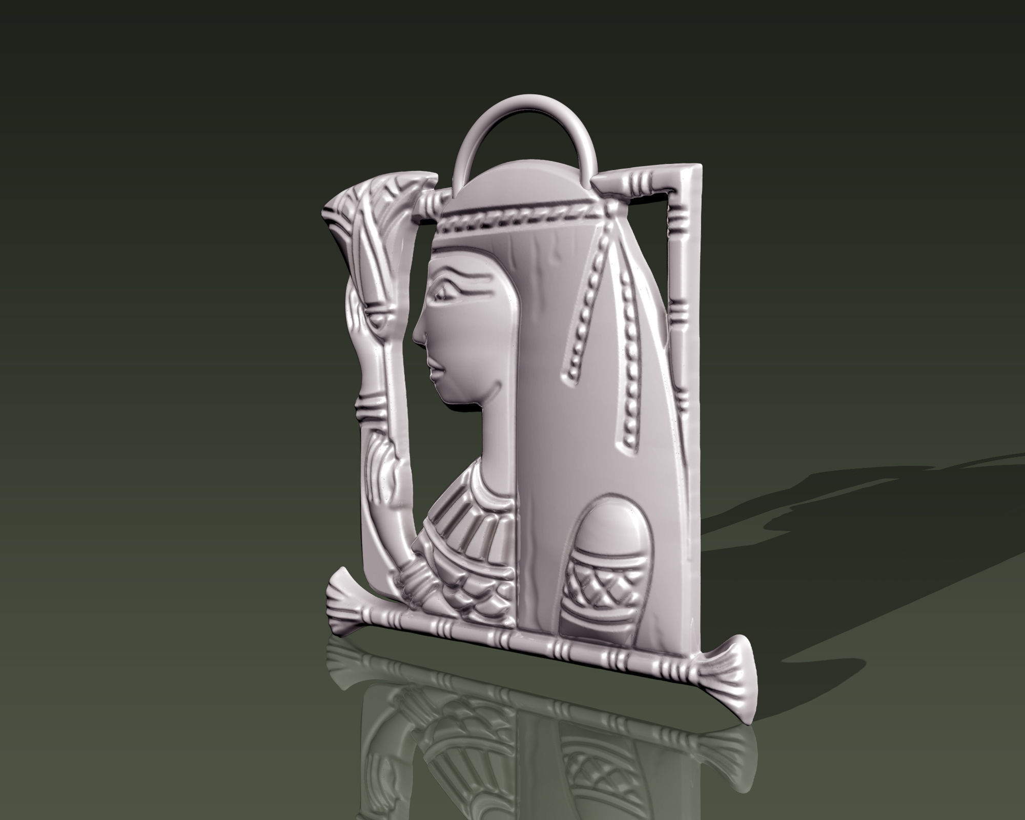 CLEOPATRA   ANCIENT EGYPT Queen Pendant 3D print model_5