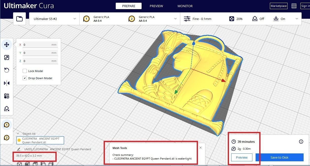 CLEOPATRA   ANCIENT EGYPT Queen Pendant 3D print model_9