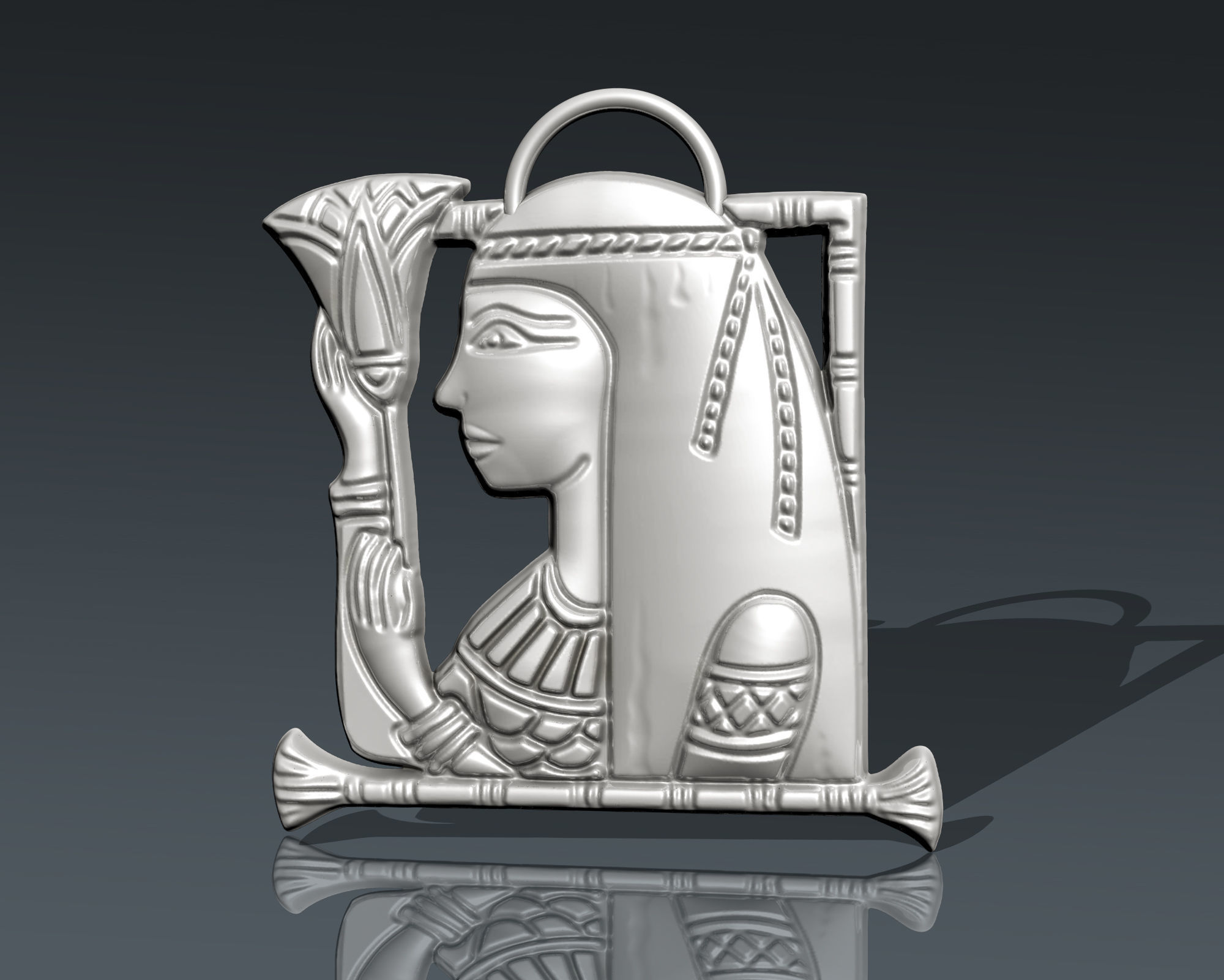 CLEOPATRA   ANCIENT EGYPT Queen Pendant 3D print model_3