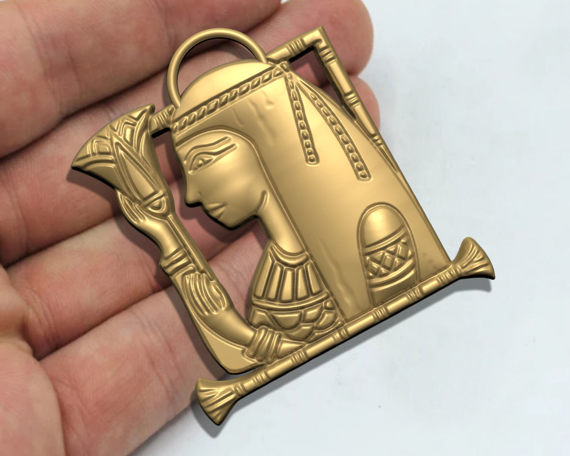 CLEOPATRA   ANCIENT EGYPT Queen Pendant 3D print model_4