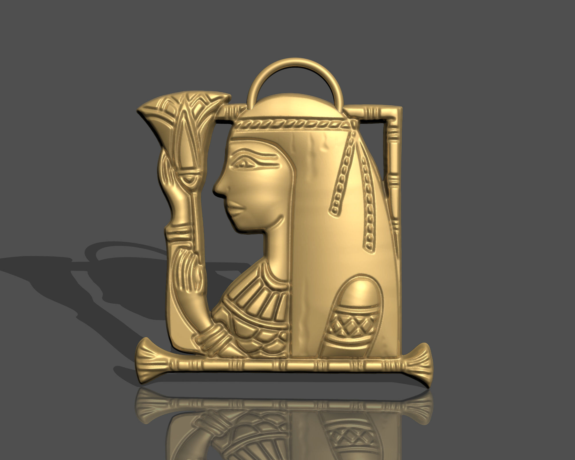 CLEOPATRA   ANCIENT EGYPT Queen Pendant 3D print model_6
