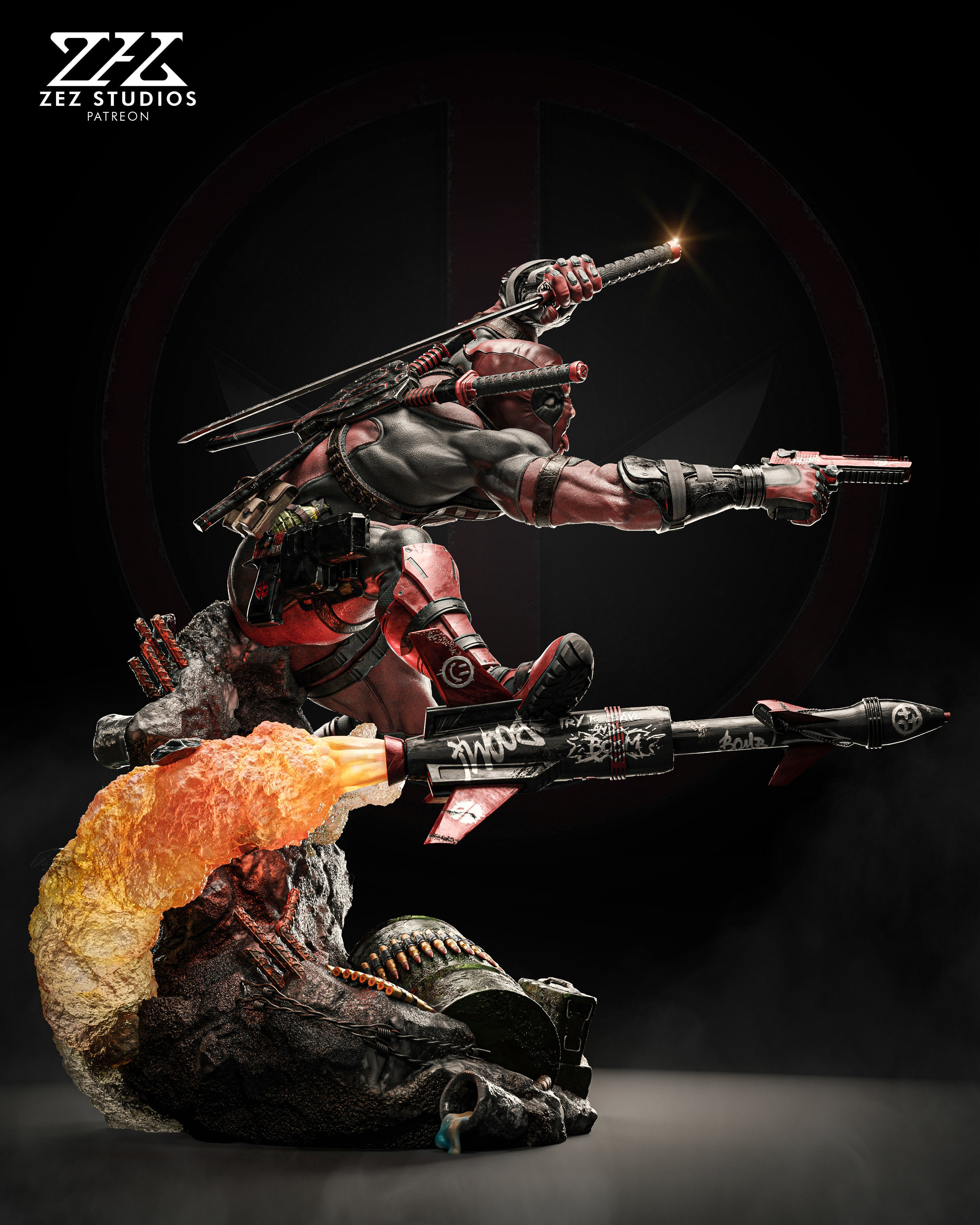 DEADPOOL - STL 3D print model_4