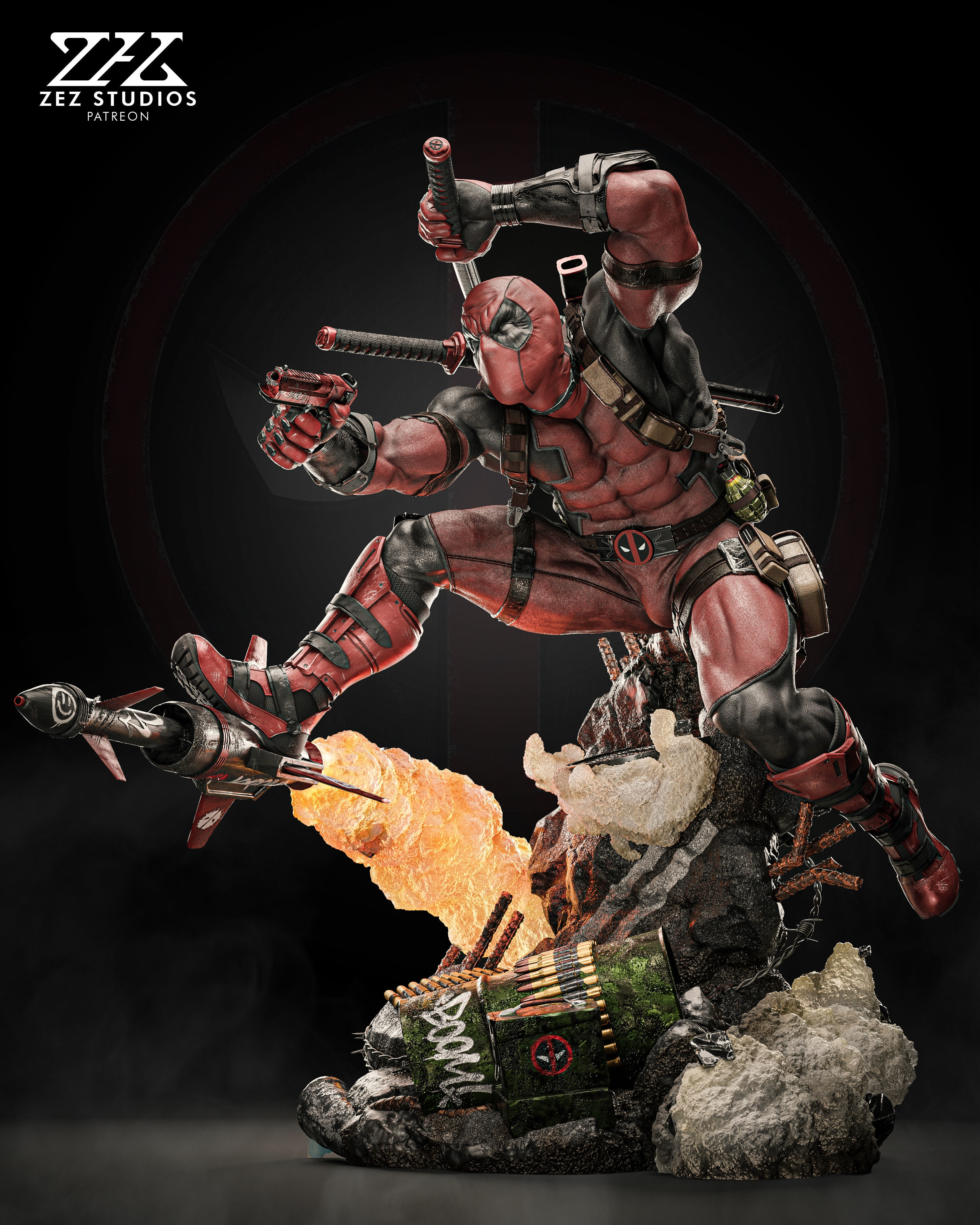 DEADPOOL - STL 3D print model_1