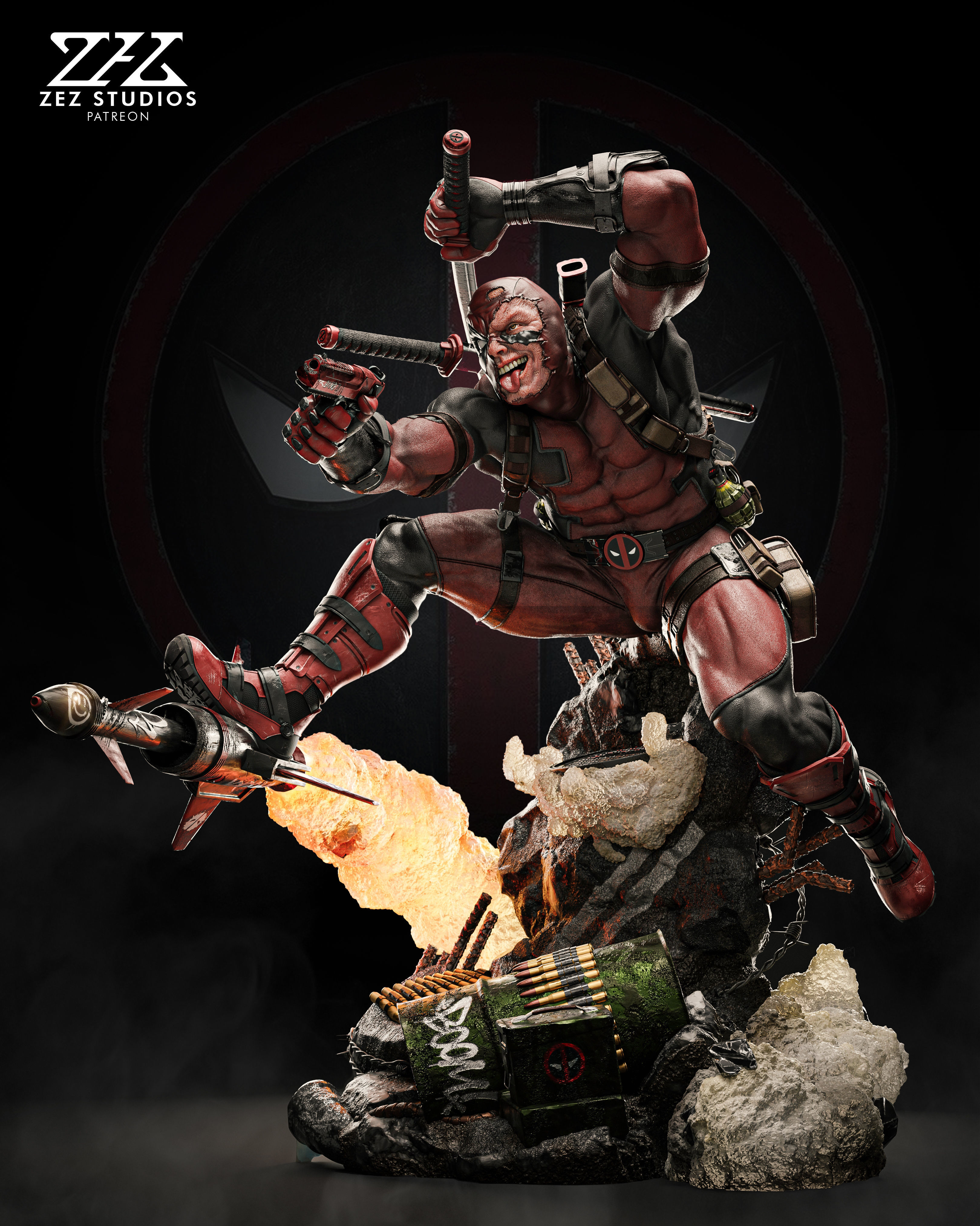 DEADPOOL - STL 3D print model_9