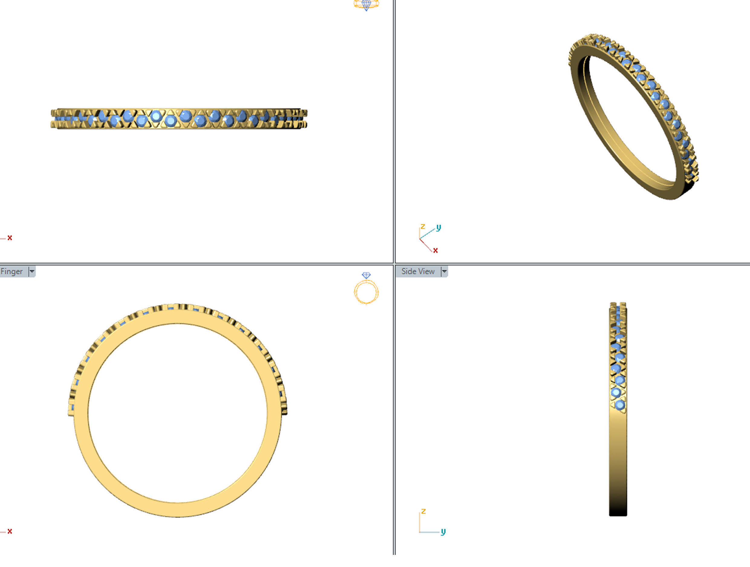 Diamond ring 3d model printable model 3D print model_4