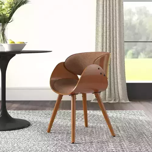 Albinas Linen Solid Back Arm Chair