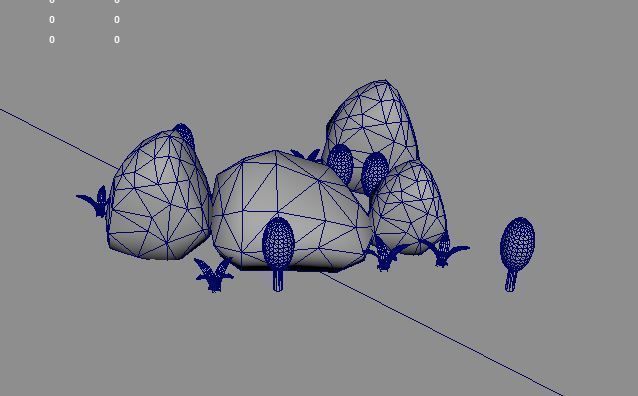 stone and tree Low-poly 3D model_7