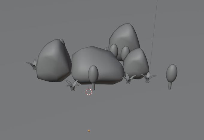 stone and tree Low-poly 3D model_6